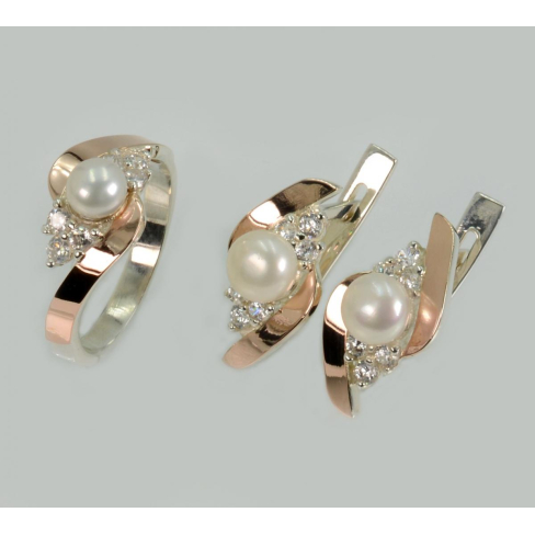 Срібний гарнітур з жемчугом