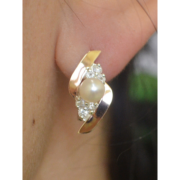 Серьги серебряные с жемчугом (106с)