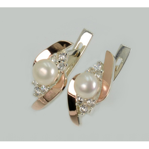 Сережки срібні з жемчугом