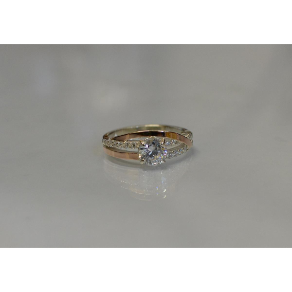 Срібне кільце з золотими вставками (108к)