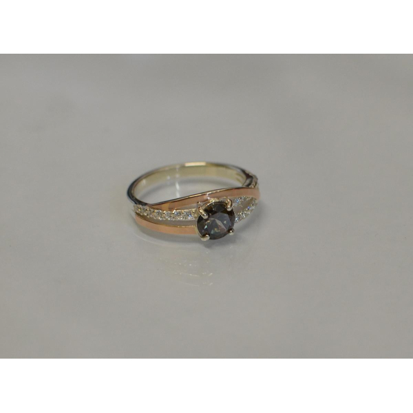 Срібне кільце з золотими вставками (108к)