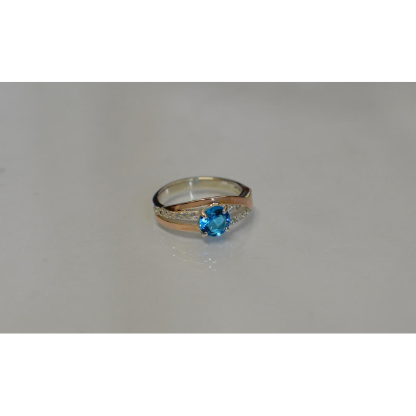 Срібне кільце з золотими вставками (108к)