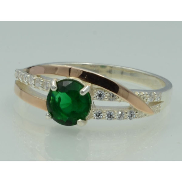 Срібне кільце з золотими вставками (108к)