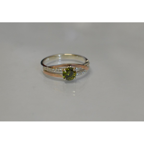 Срібне кільце з золотими вставками (108к)