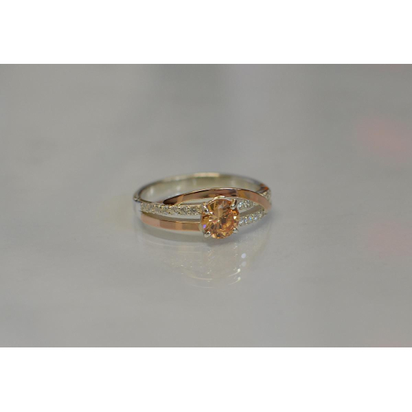 Срібне кільце з золотими вставками (108к)