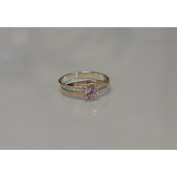 Срібне кільце з золотими вставками (108к)