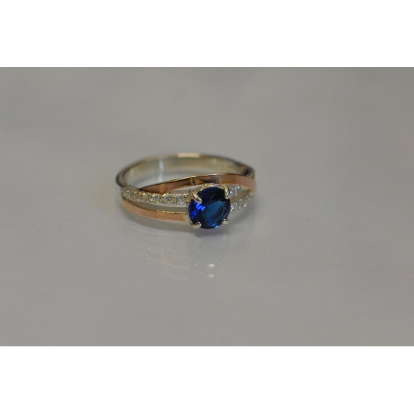 Срібне кільце з золотими вставками (108к)