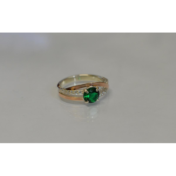 Срібне кільце з золотими вставками (108к)