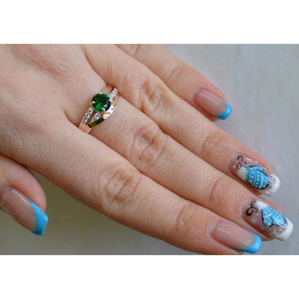 Срібне кільце з золотими вставками (108к)