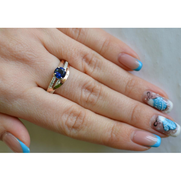 Срібне кільце з золотими вставками (108к)