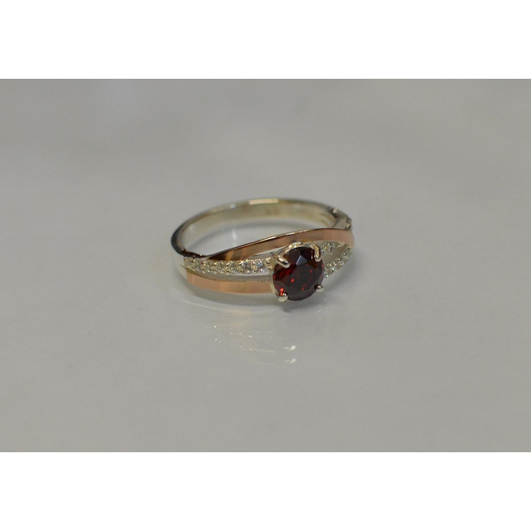 Срібне кільце з золотими вставками (108к)