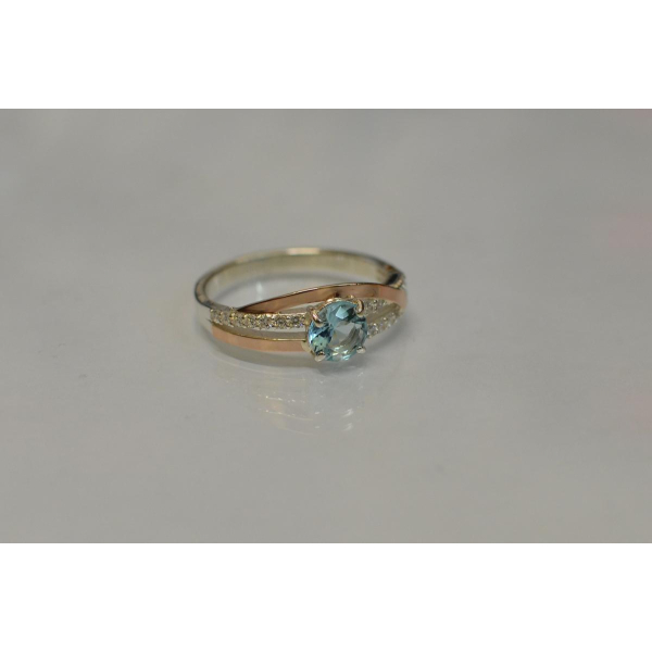 Срібне кільце з золотими вставками (108к)