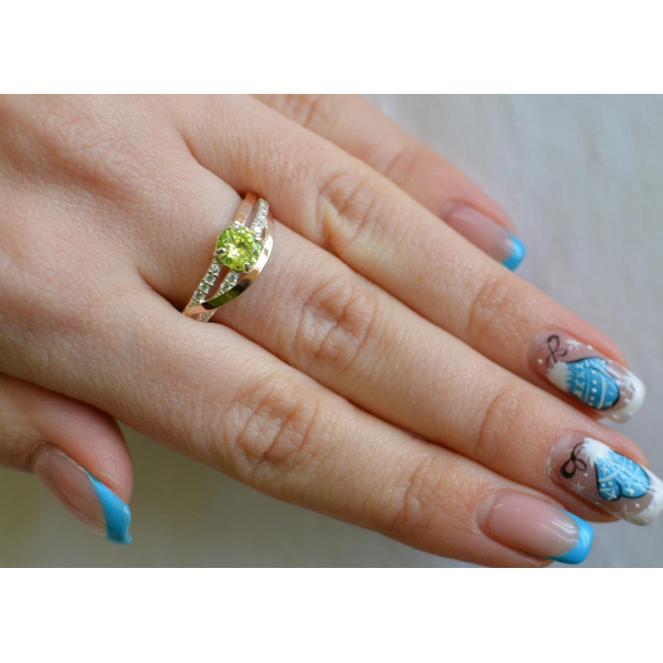 Срібне кільце з золотими вставками (108к)