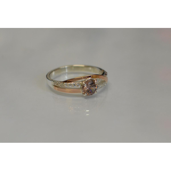 Срібне кільце з золотими вставками (108к)