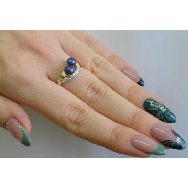 Серебряное кольцо  с жемчугом (109к)