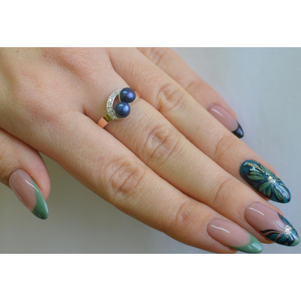 Серебряное кольцо  с жемчугом (109к)