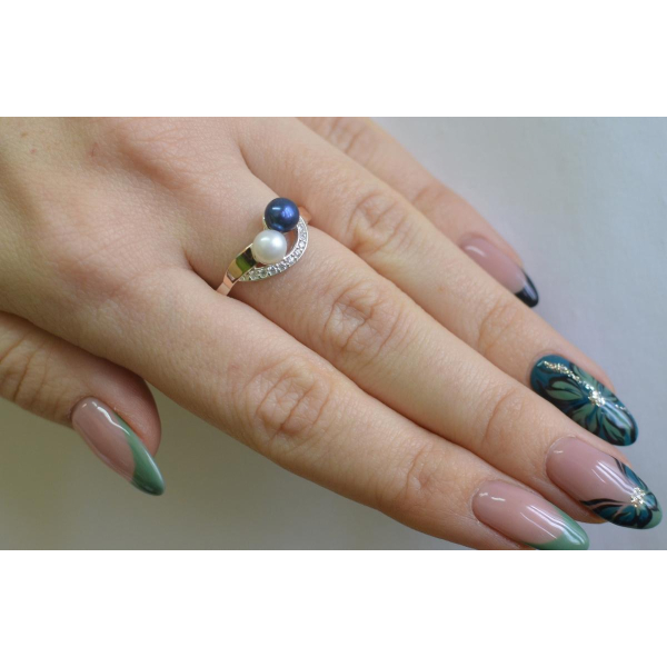 Серебряное кольцо  с жемчугом (109к)