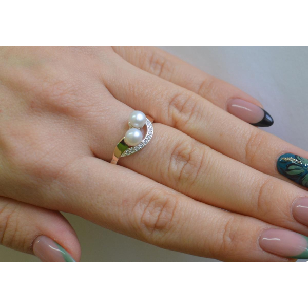 Серебряное кольцо  с жемчугом (109к)