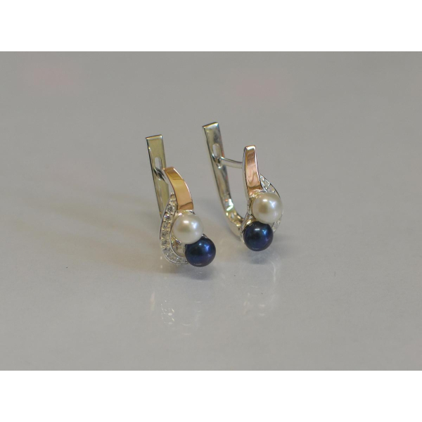 Срібні сережки з перлами (109с)