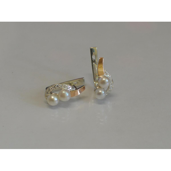 Срібні сережки з перлами (109с)