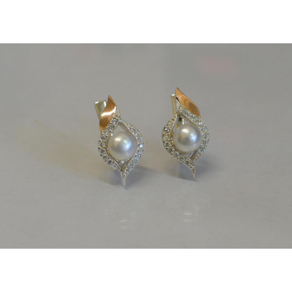 Срібні сережки з перлинами (110с)