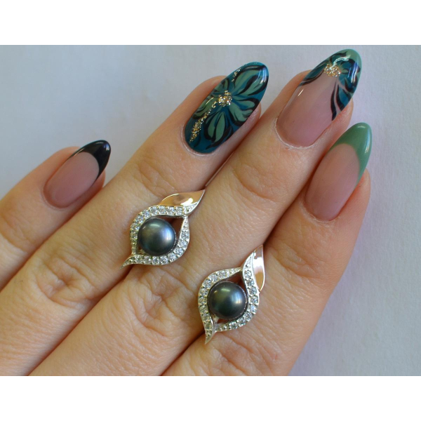 Срібні сережки з перлинами (110с)