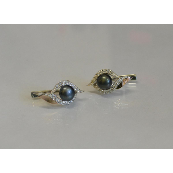 Срібні сережки з перлинами (110с)