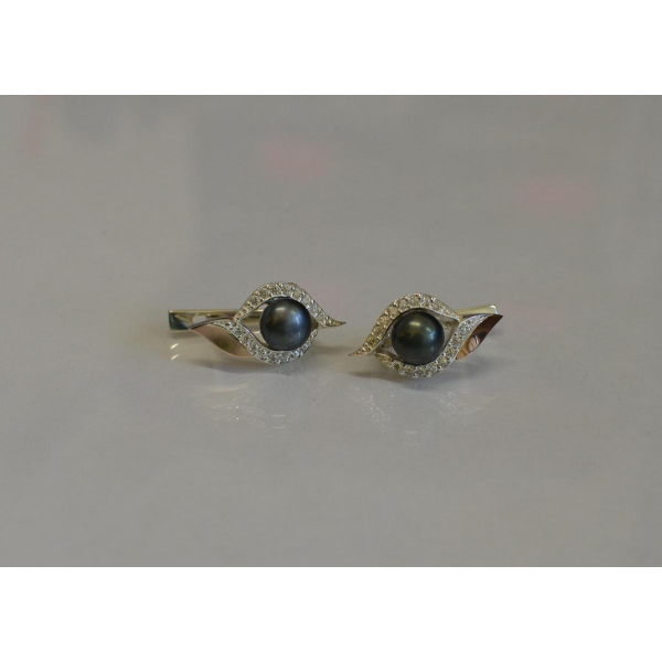 Срібні сережки з перлинами (110с)