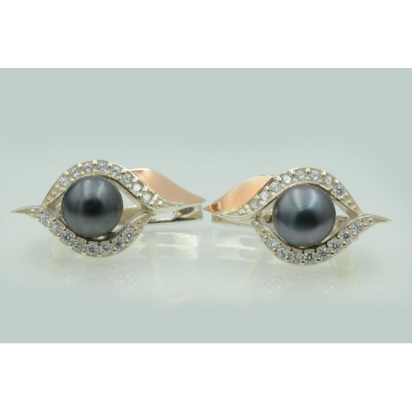 Срібні сережки з перлинами (110с)