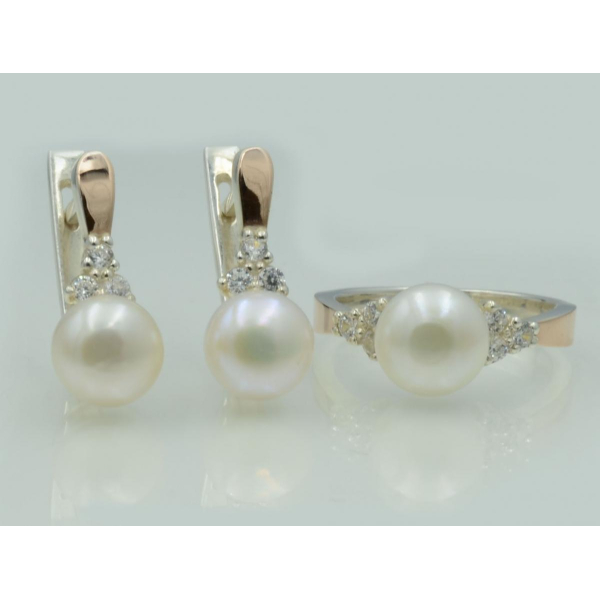 Серебряный комплект с жемчугом (111)