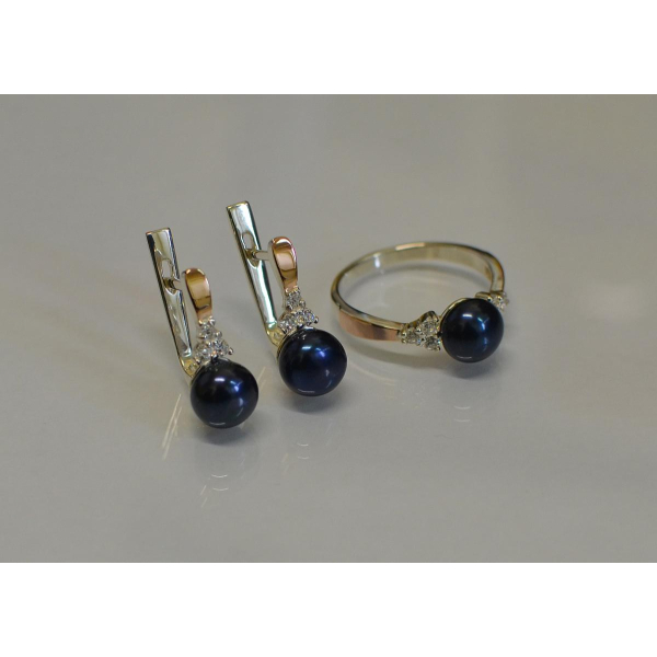 Серебряный комплект с жемчугом (111)