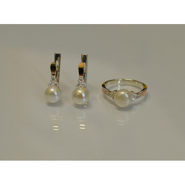 Серебряный комплект с жемчугом (111)