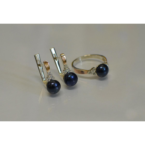 Серебряный комплект с жемчугом (111)