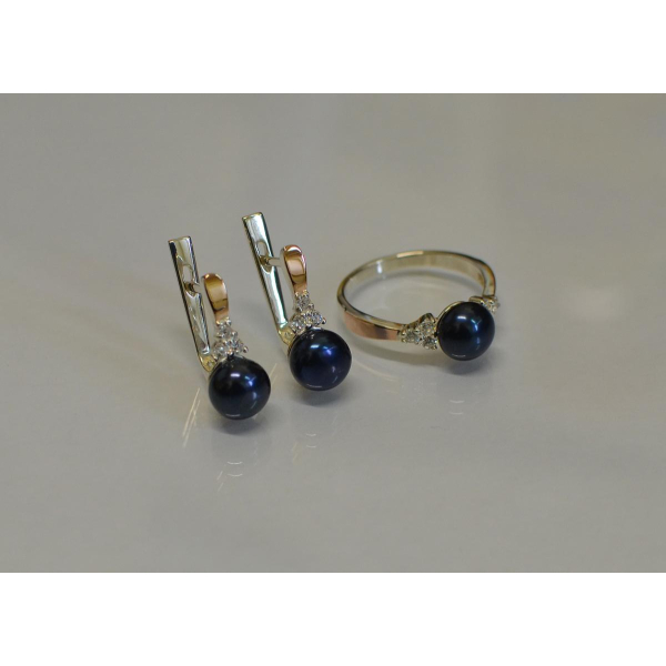 Серебряный комплект с жемчугом (111)