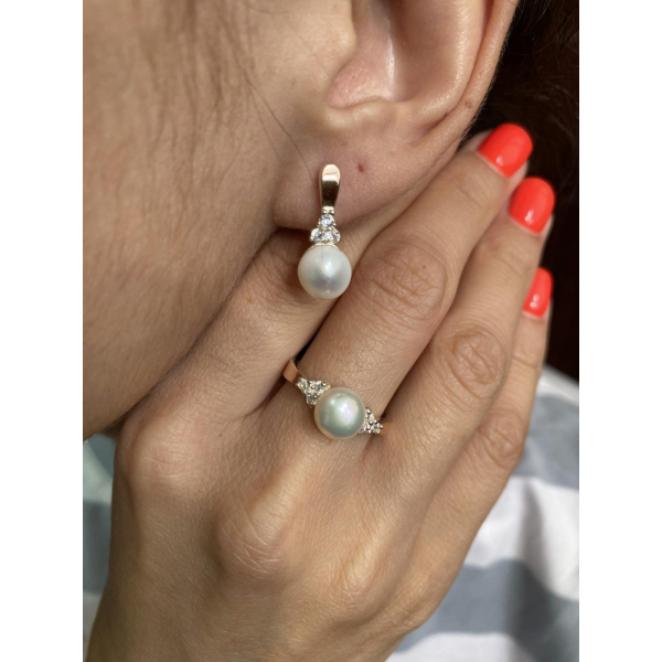 Серебряное кольцо с жемчугом (111к)