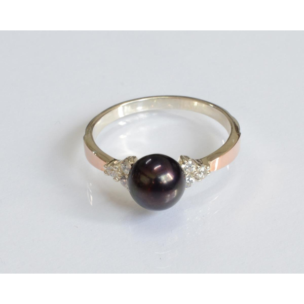Серебряное кольцо с жемчугом (111к)