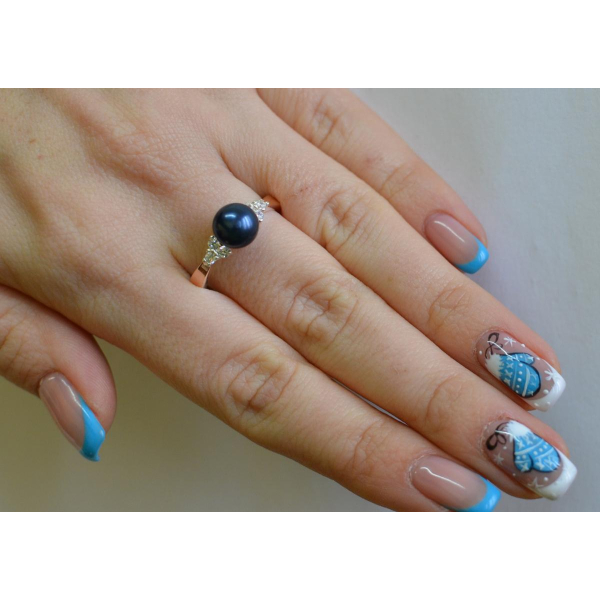 Серебряное кольцо с жемчугом (111к)