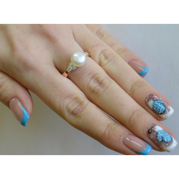 Серебряное кольцо с жемчугом (111к)