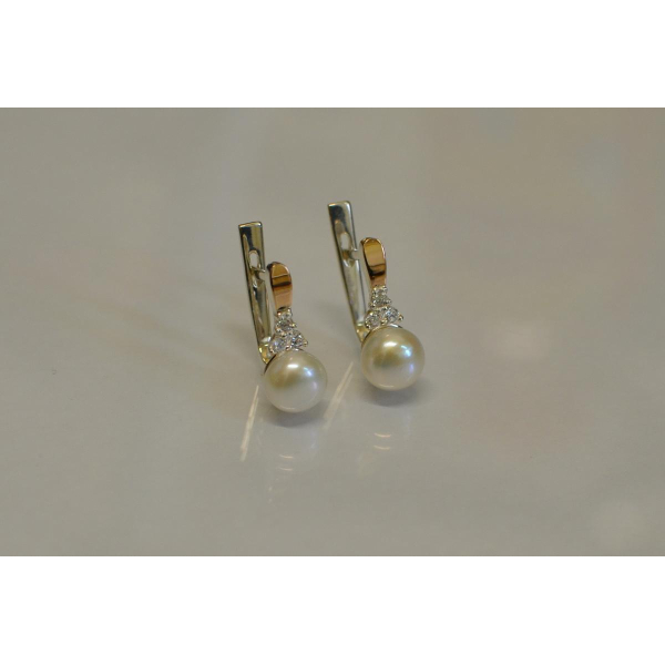 Серебряные серьги с жемчугом (111с)