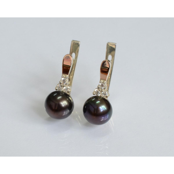 Серебряные серьги с жемчугом (111с)