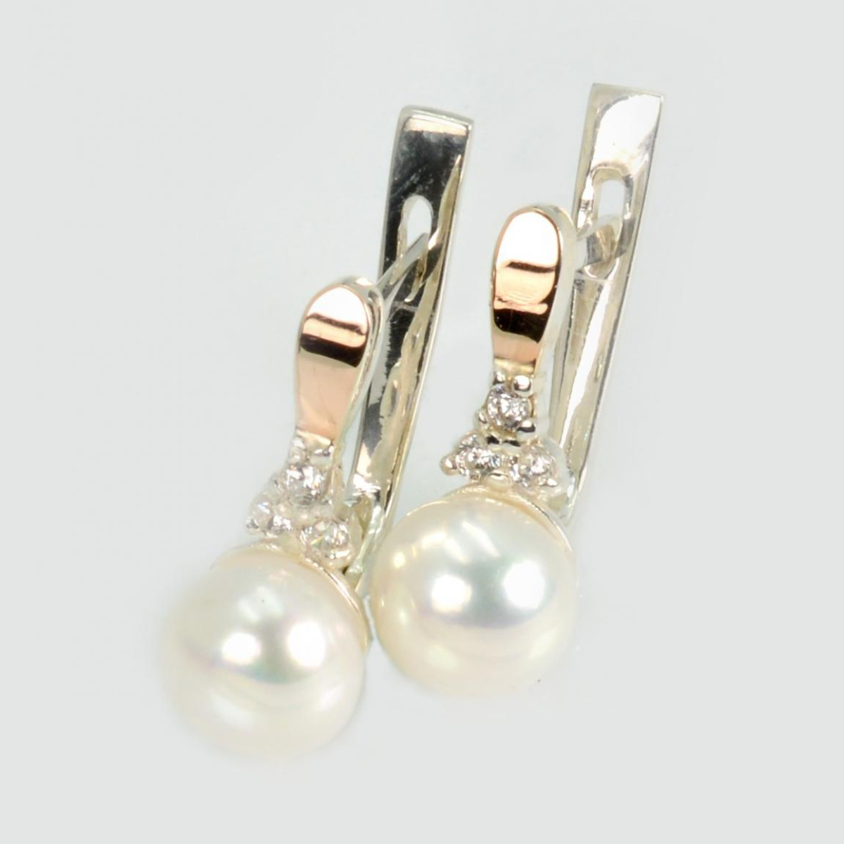 Серебряные серьги с жемчугом (111с)