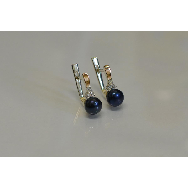 Серебряные серьги с жемчугом (111с)