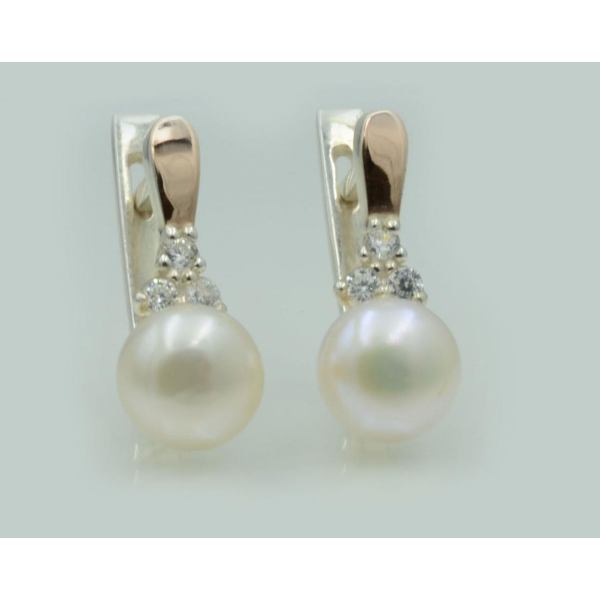 Серебряные серьги с жемчугом (111с)