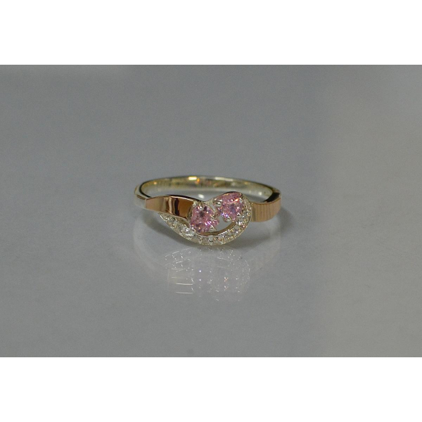 Серебряное кольцо  с сердцами (112к)