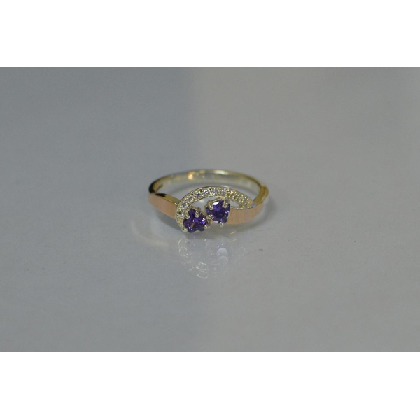 Серебряное кольцо  с сердцами (112к)