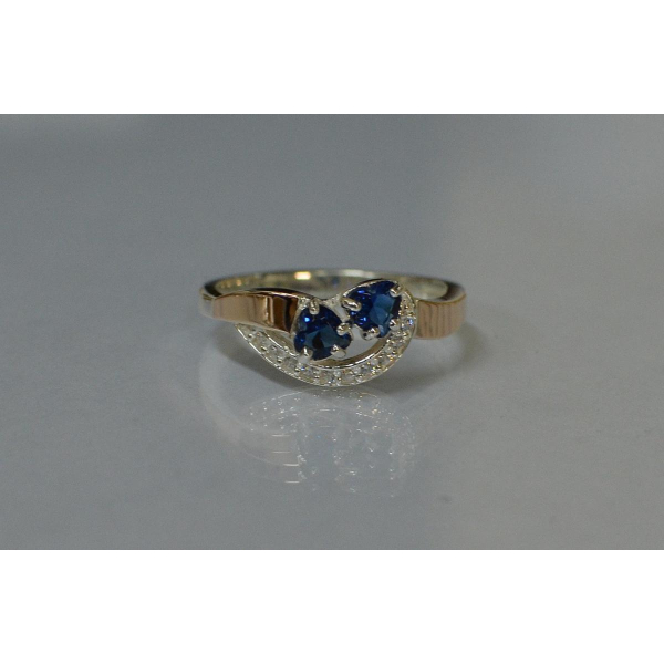 Серебряное кольцо  с сердцами (112к)