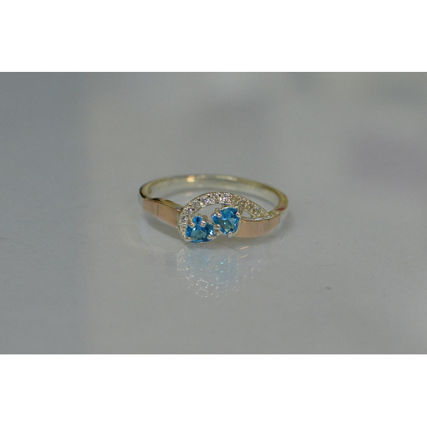 Серебряное кольцо  с сердцами (112к)