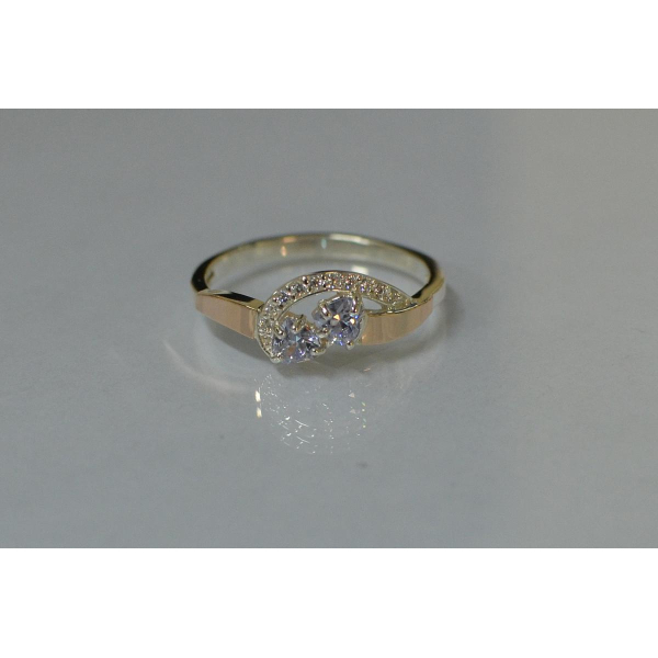 Серебряное кольцо  с сердцами (112к)