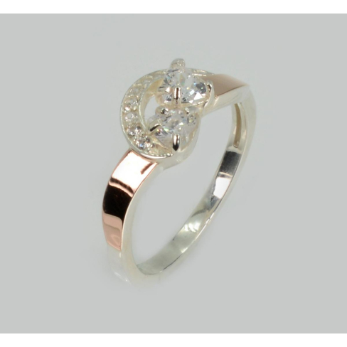 Серебряное кольцо  с сердцами