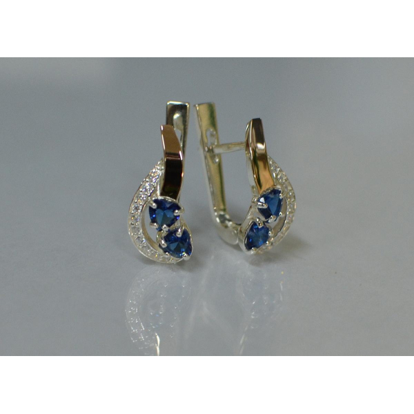 Серебряные сережки с сердцами (112с)